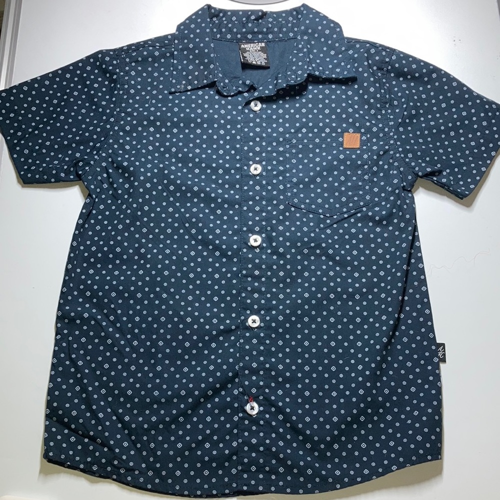 American hawk button up short sleeve Navy blue